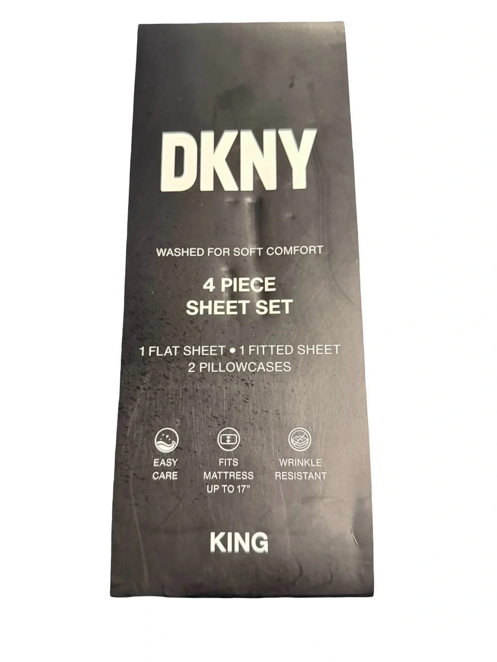 DKNY King 4-Piece Sheet Set in Light Gray